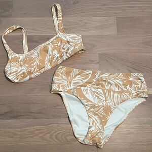 Never Worn Madewell Second Wave Bikini in Palm Leaves